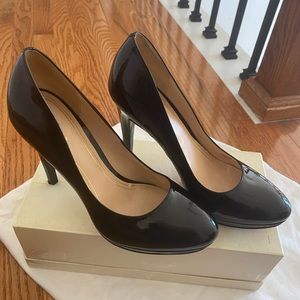 Cole Haan-Black patent leather platform heel pump